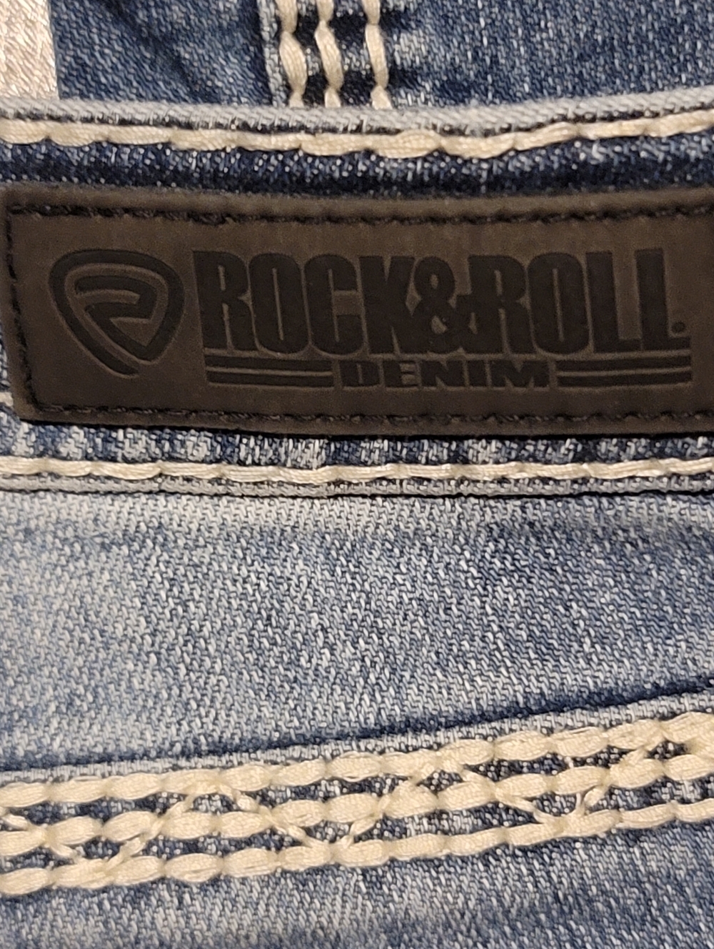 Womens Blue Washed Denim Jeans with Contrast Stitching - Picture 4 of 4